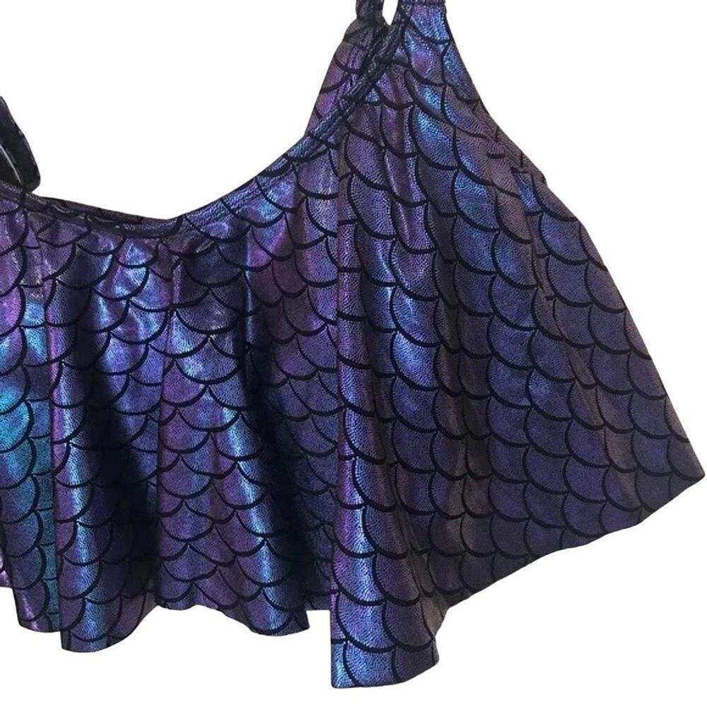 Torrid Purple Iridescent Mermaid Wireless Flounce Bikini Top Size 1 Women’s - Picture 5 of 15